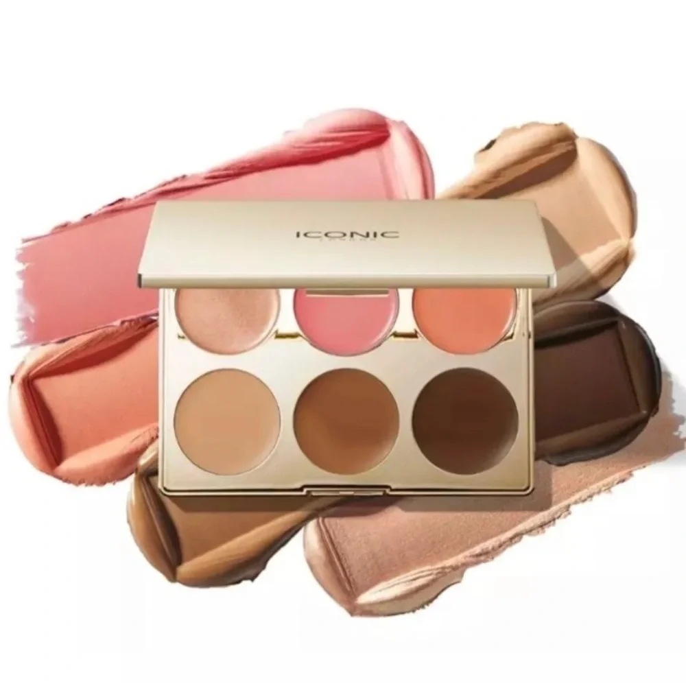 Iconic London Multi-Use Cream Blush, Bronze & Highlight‎ Palette, 0.11 oz